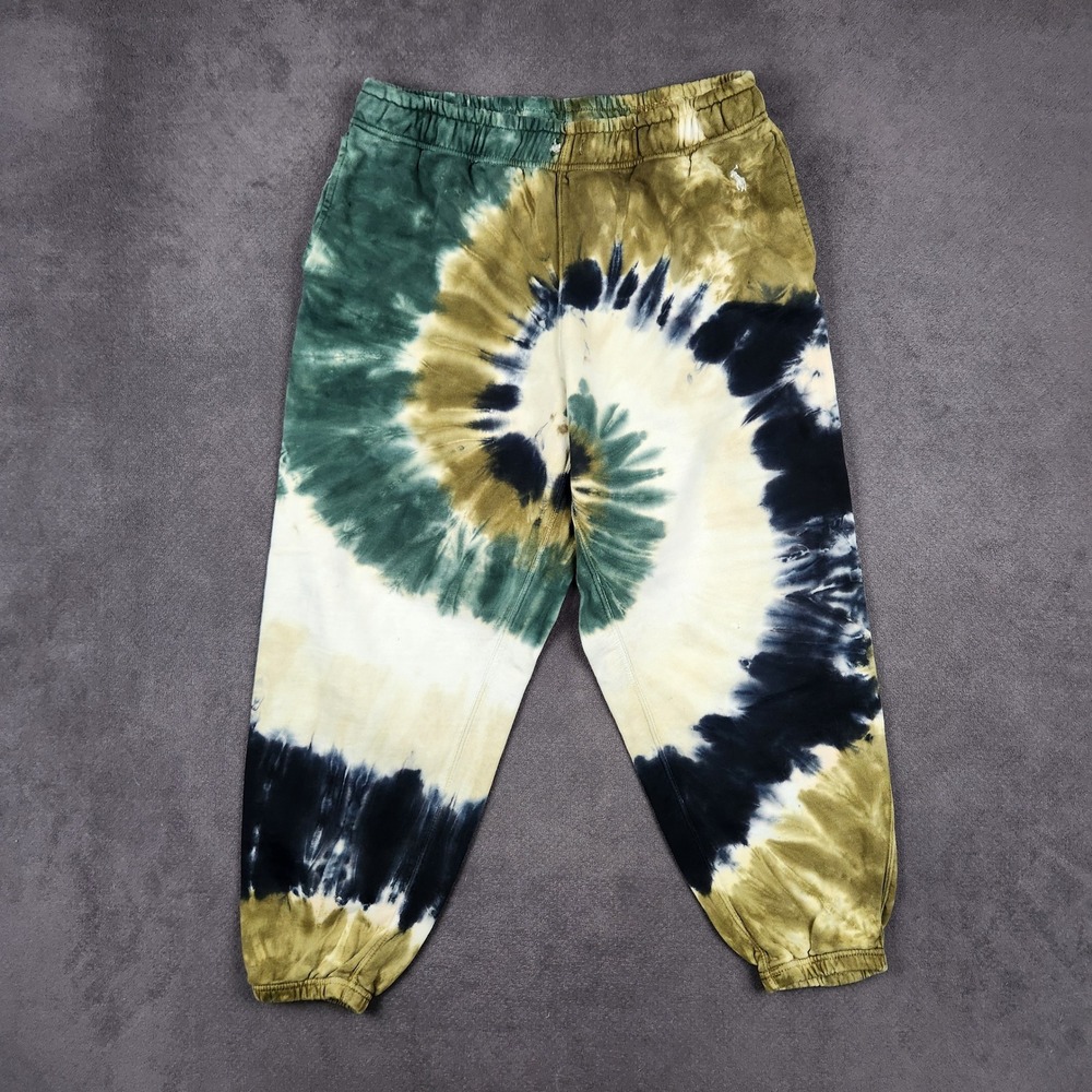 Polo Ralph Lauren Sweatpants Womens Large Green Tie Dye Joggers French Terry